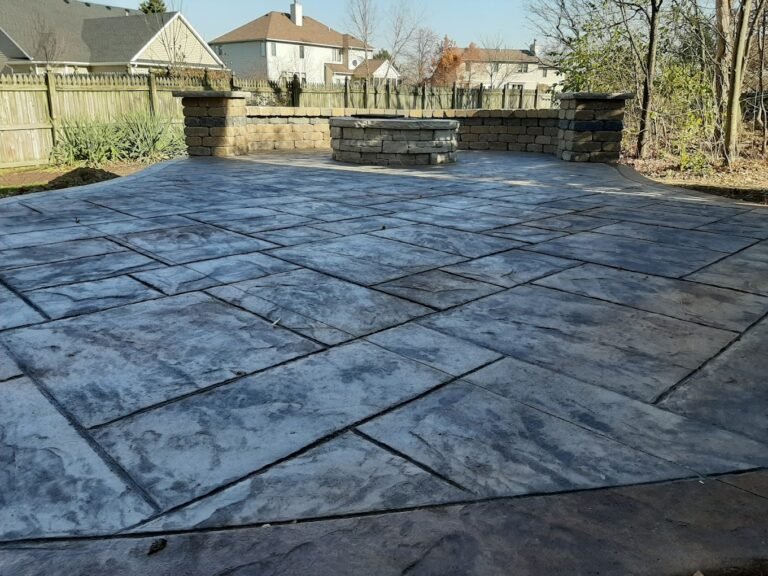 Stamped concrete patio showing Crystal Creek - The best Concrete Contractor in Montpelier, OH