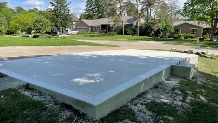 Concrete repair in Fort Wayne - showing off a repaired driveway.