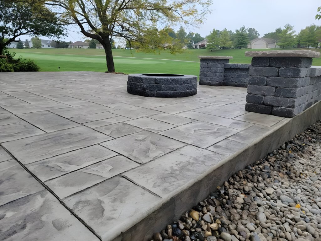 Stamped concrete patio in Montpelier