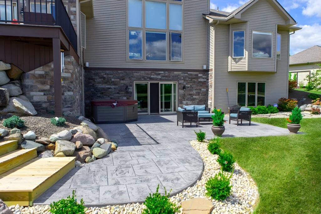 large concrete patio