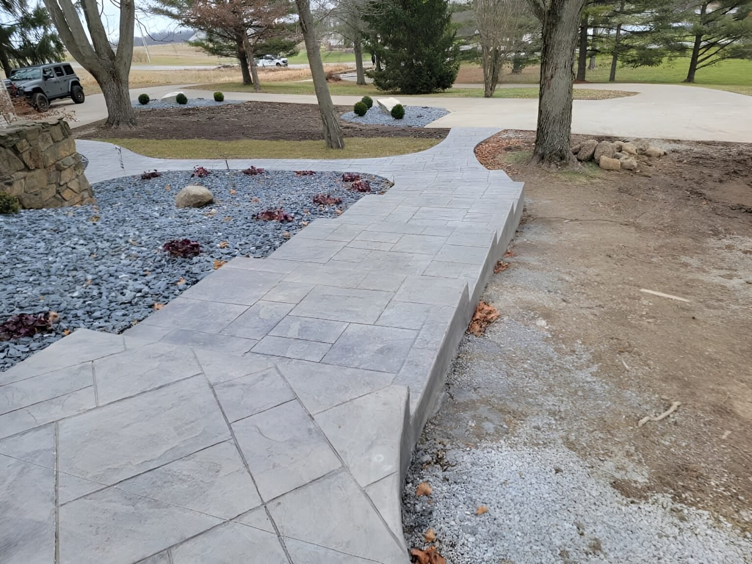 stamped concrete path