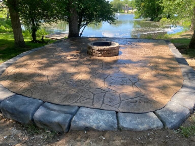 Stamped concrete in Middlebury. Concrete contractor in Albion