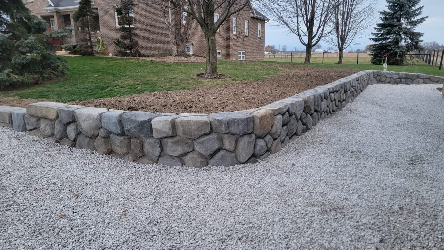 stone textured retaining walls