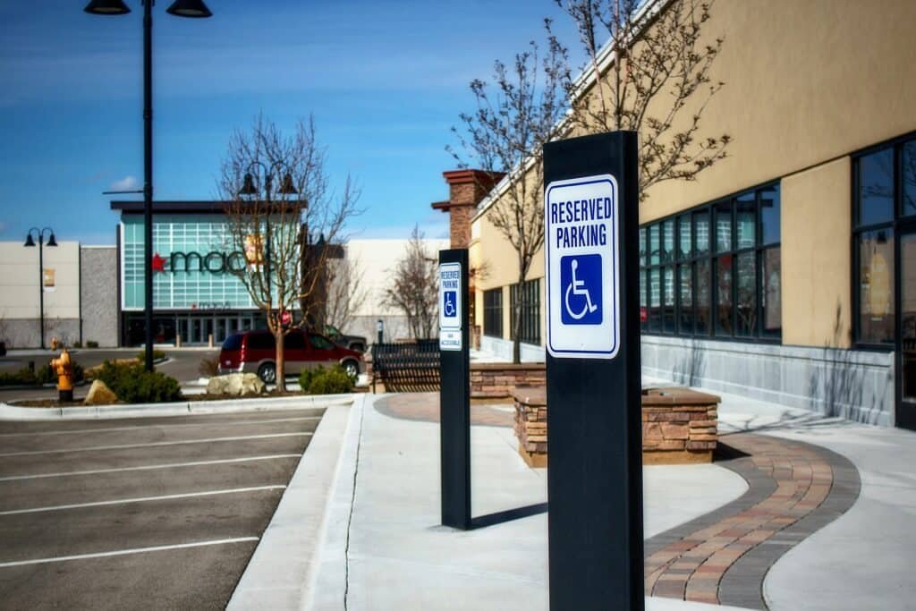 commercial concrete contractors after building a parking spot in front of shops