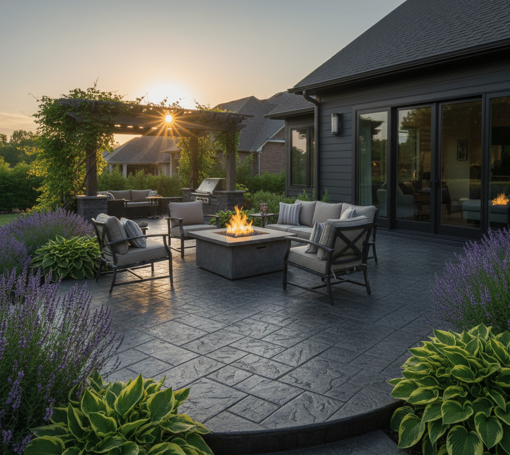 beautiful concrete patio