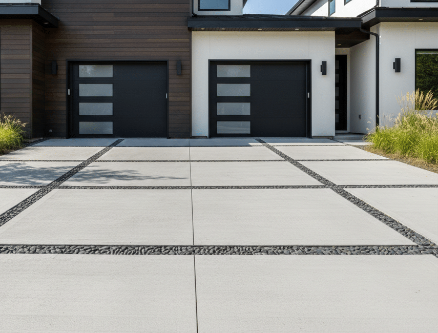 concrete garage entrance, beautiful and well installed by experts