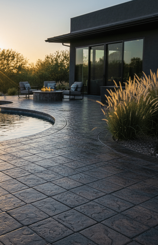 professionally installed concrete patio