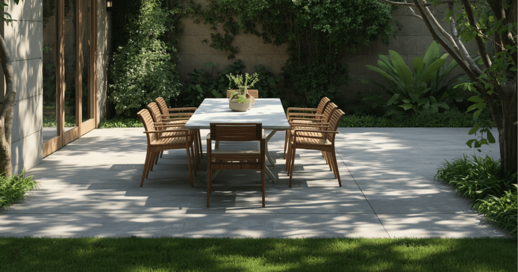 concrete home patio, built by professionals