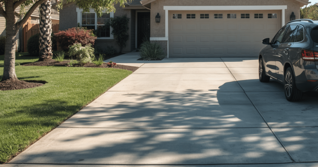 home garage entrance built by concrete professionals