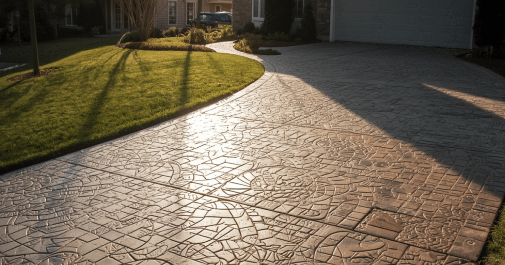 stamped concrete driveway