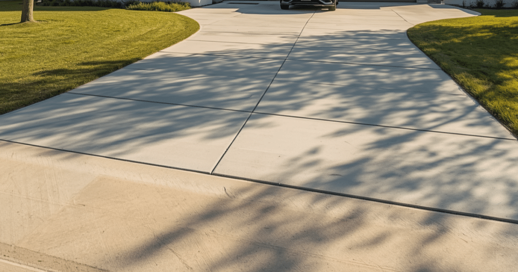 Concrete garage entrance